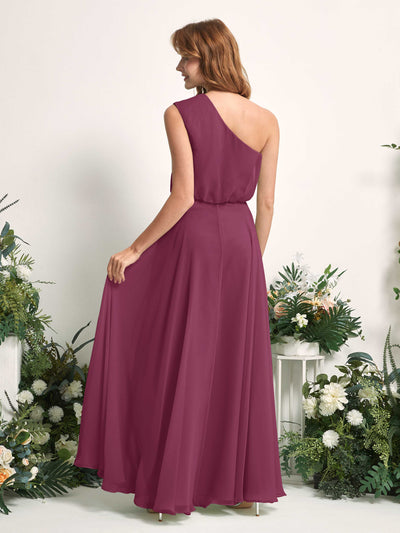 Carlyna Robe Trapèze Asymétrique Longueur Sol Robes de Demoiselle d'Honneur Chianti #couleur_chianti