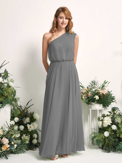 Carlyna Robe Trapèze Asymétrique Longueur Sol Robes de Demoiselle d'Honneur Gris Acier #couleur_gris-acier