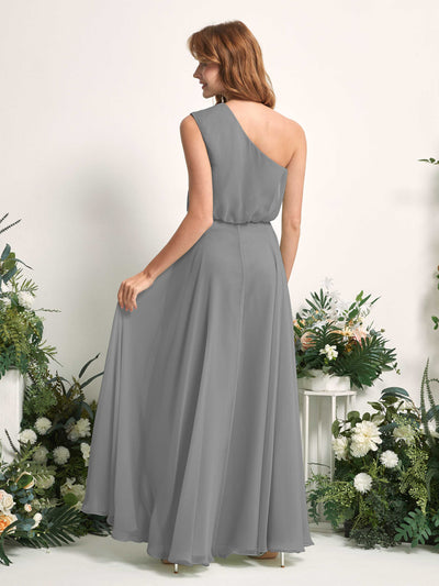 Carlyna Robe Trapèze Asymétrique Longueur Sol Robes de Demoiselle d'Honneur Gris Acier #couleur_gris-acier