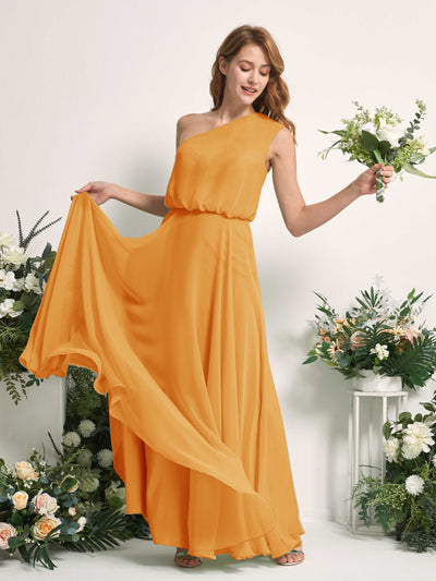 Carlyna Robe Trapèze Asymétrique Longueur Sol Robes de Demoiselle d'Honneur Mangue #couleur_mangue