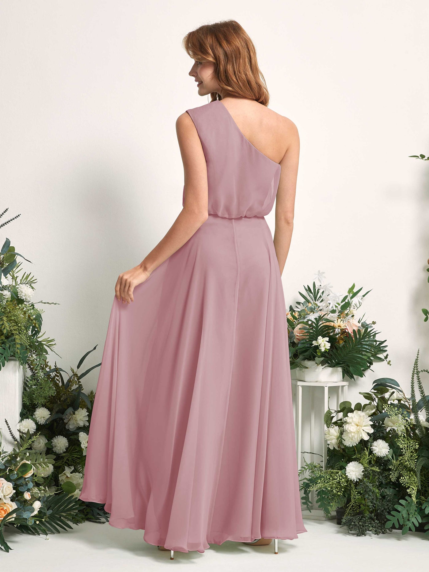 Carlyna Robe Trapèze Asymétrique Longueur Sol Robes de Demoiselle d'Honneur Mauve Vintage #couleur_mauve-vintage