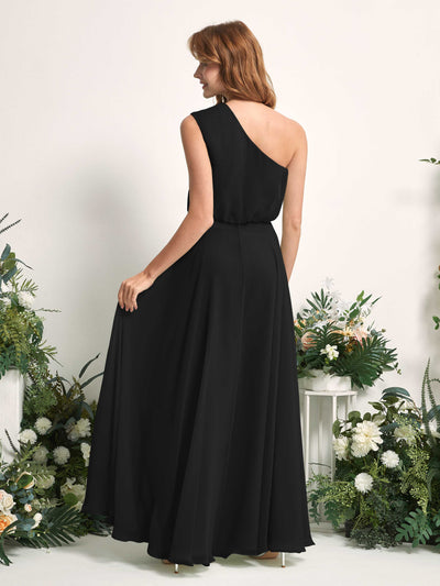 Carlyna Robe Trapèze Asymétrique Longueur Sol Robes de Demoiselle d'Honneur Noir #couleur_noir