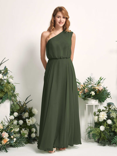 Carlyna Robe Trapèze Asymétrique Longueur Sol Robes de Demoiselle d'Honneur Olive Martini #couleur_olive-martini