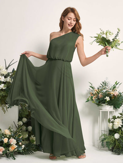 Carlyna Robe Trapèze Asymétrique Longueur Sol Robes de Demoiselle d'Honneur Olive Martini #couleur_olive-martini