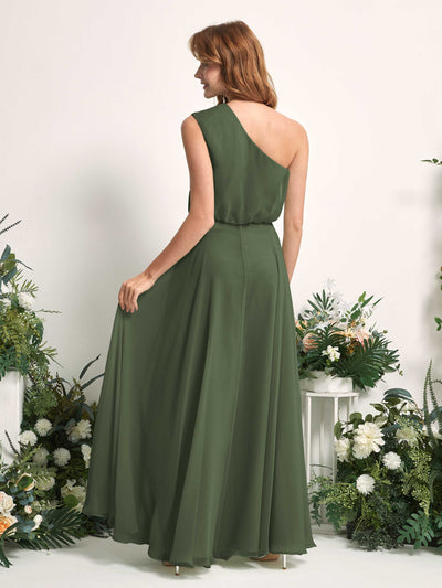 Carlyna Robe Trapèze Asymétrique Longueur Sol Robes de Demoiselle d'Honneur Olive Martini #couleur_olive-martini