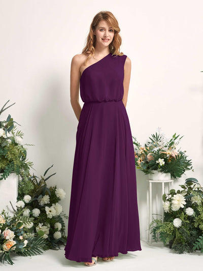 Carlyna Robe Trapèze Asymétrique Longueur Sol Robes de Demoiselle d'Honneur Pourpre #couleur_pourpre