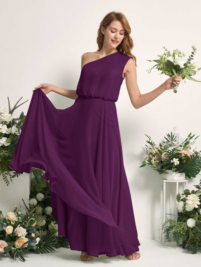 Carlyna Robe Trapèze Asymétrique Longueur Sol Robes de Demoiselle d'Honneur Pourpre #couleur_pourpre