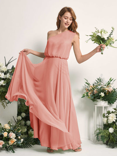 Carlyna Robe Trapèze Asymétrique Longueur Sol Robes de Demoiselle d'Honneur Rose Champagne #couleur_rose-champagne
