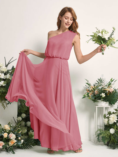 Carlyna Robe Trapèze Asymétrique Longueur Sol Robes de Demoiselle d'Honneur Rose Du Désert #couleur_rose-du-d-sert