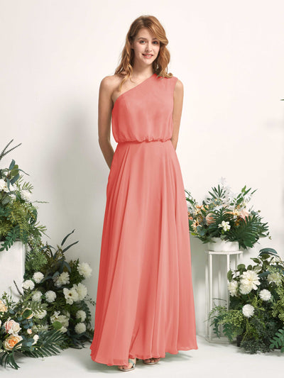 Carlyna Robe Trapèze Asymétrique Longueur Sol Robes de Demoiselle d'Honneur Rose Pêche #couleur_rose-p-che