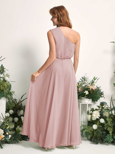 Carlyna Robe Trapèze Asymétrique Longueur Sol Robes de Demoiselle d'Honneur Rose Poussiéreux #couleur_rose-poussi-reux