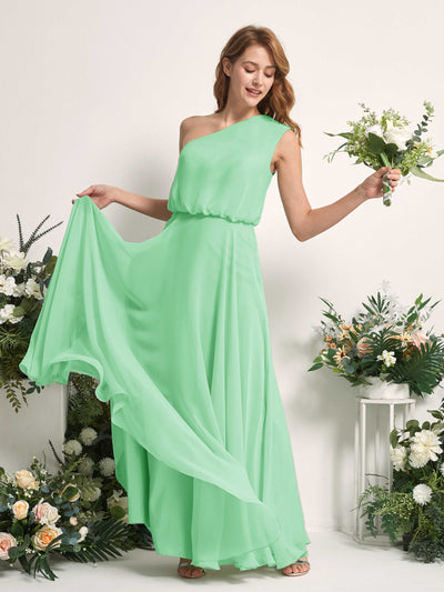 Carlyna Robe Trapèze Asymétrique Longueur Sol Robes de Demoiselle d'Honneur Vert Menthe #couleur_vert-menthe
