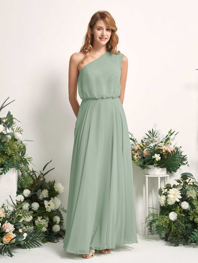 Carlyna Robe Trapèze Asymétrique Longueur Sol Robes de Demoiselle d'Honneur Vert Sauge Foncé #couleur_vert-sauge-fonc