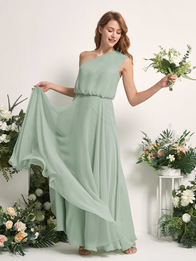 Carlyna Robe Trapèze Asymétrique Longueur Sol Robes de Demoiselle d'Honneur Vert Sauge Foncé #couleur_vert-sauge-fonc