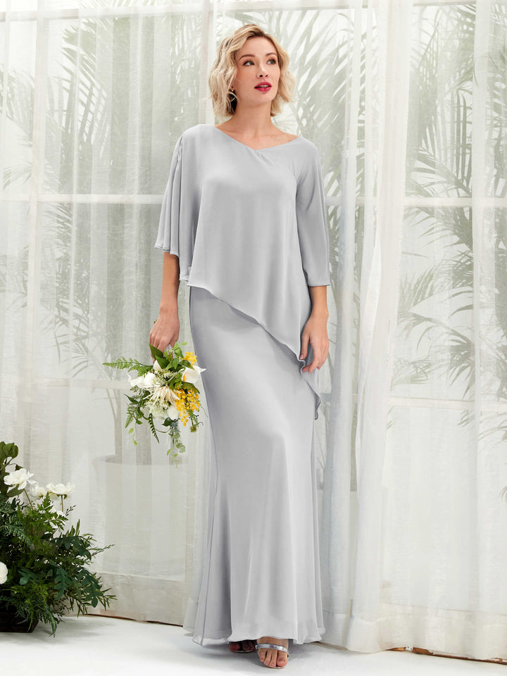 Carlyna Robe trapèze asymétrique manches cape demoiselle d&