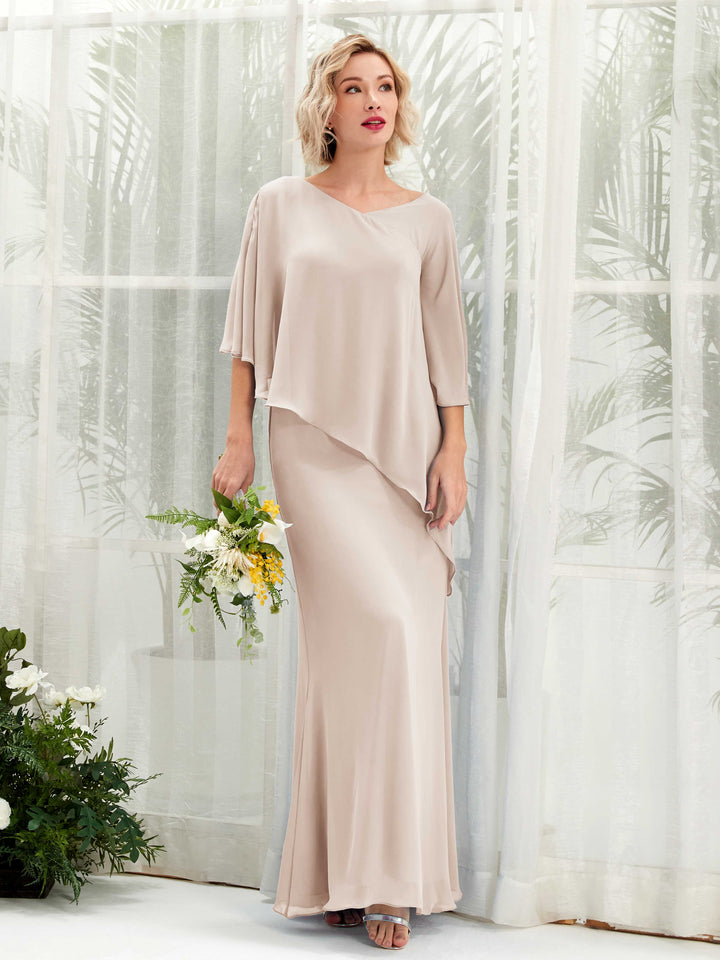Carlyna Robe trapèze asymétrique manches cape demoiselle d&