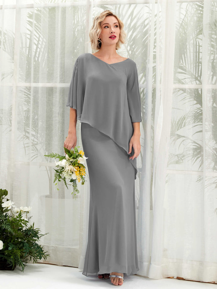 Carlyna Robe trapèze asymétrique manches cape demoiselle d&