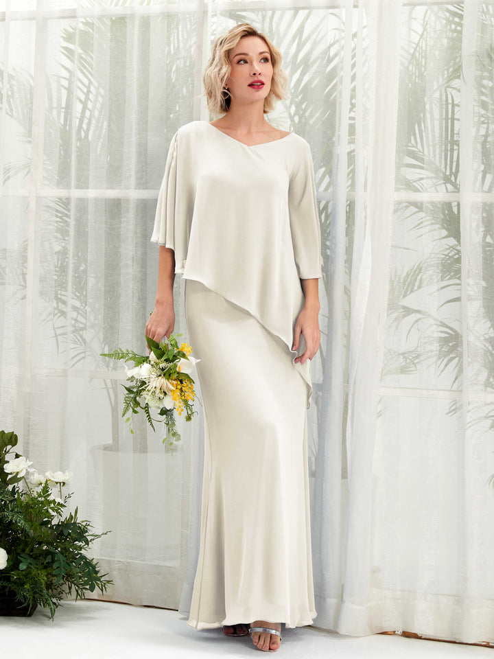 Carlyna Robe trapèze asymétrique manches cape demoiselle d&