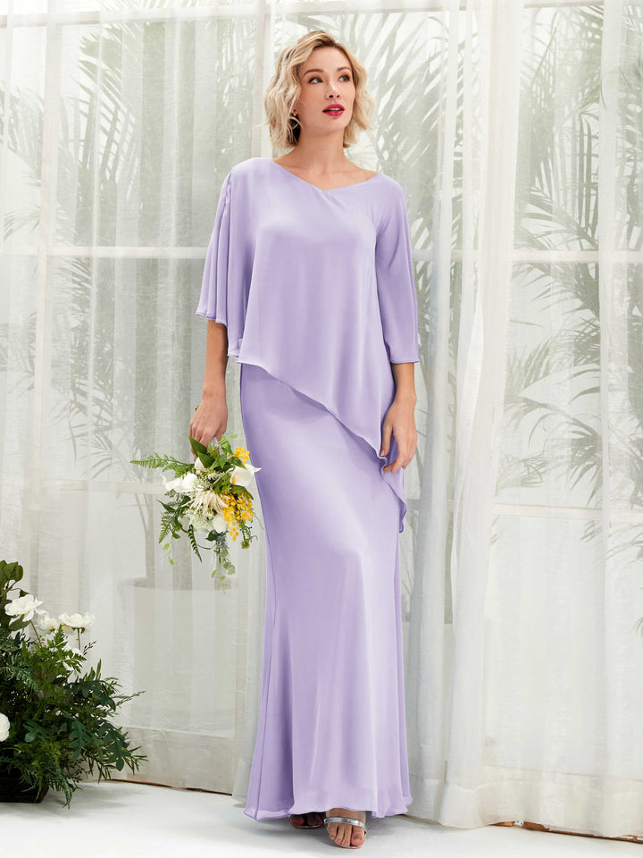 Carlyna Robe trapèze asymétrique manches cape demoiselle d&