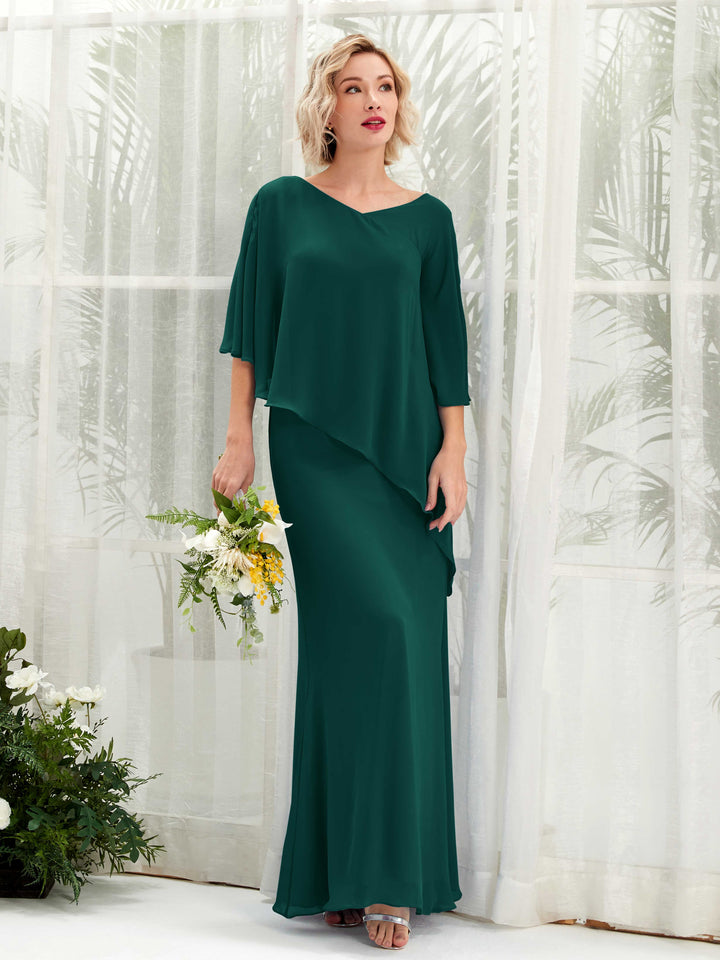 Carlyna Robe trapèze asymétrique manches cape demoiselle d&