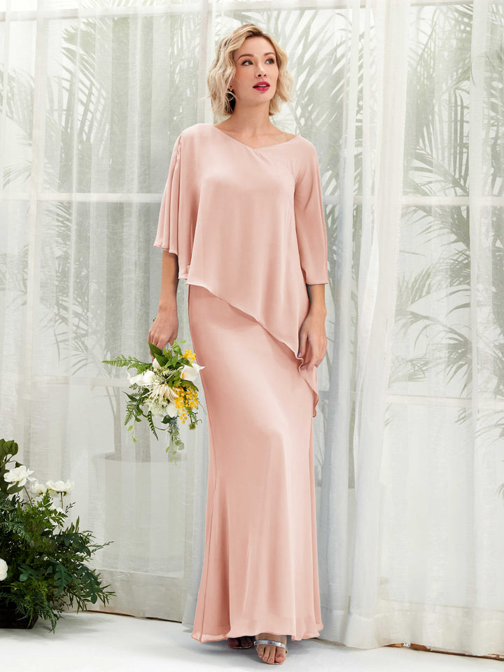 Carlyna Robe trapèze asymétrique manches cape demoiselle d&