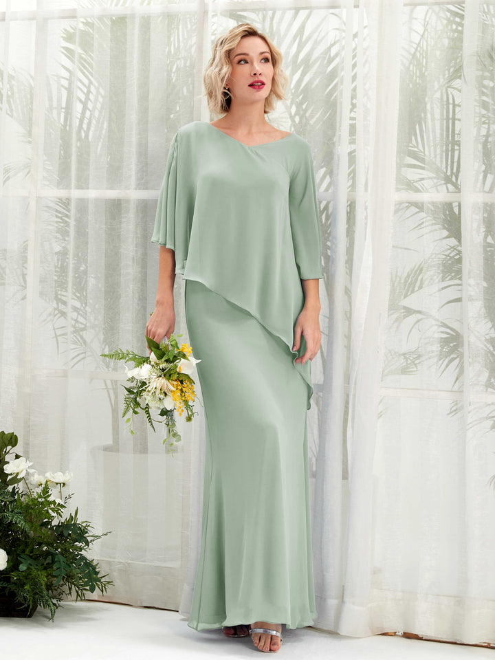 Carlyna Robe trapèze asymétrique manches cape demoiselle d&