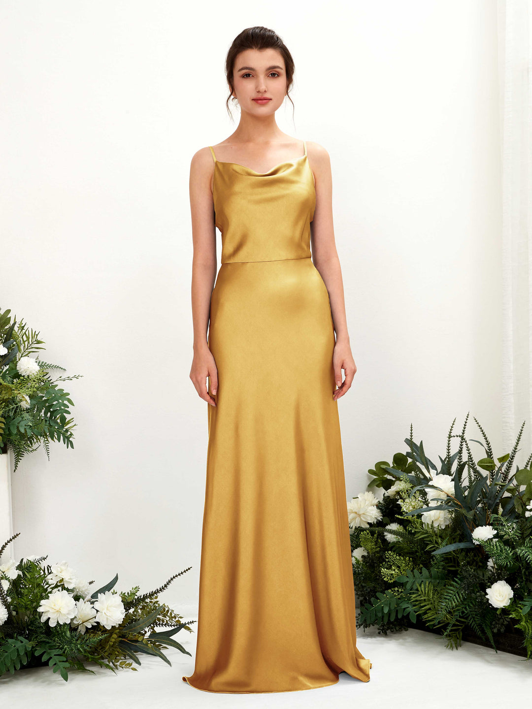 Carlyna Robe trapèze col bénitier longueur ras du sol demoiselle d&