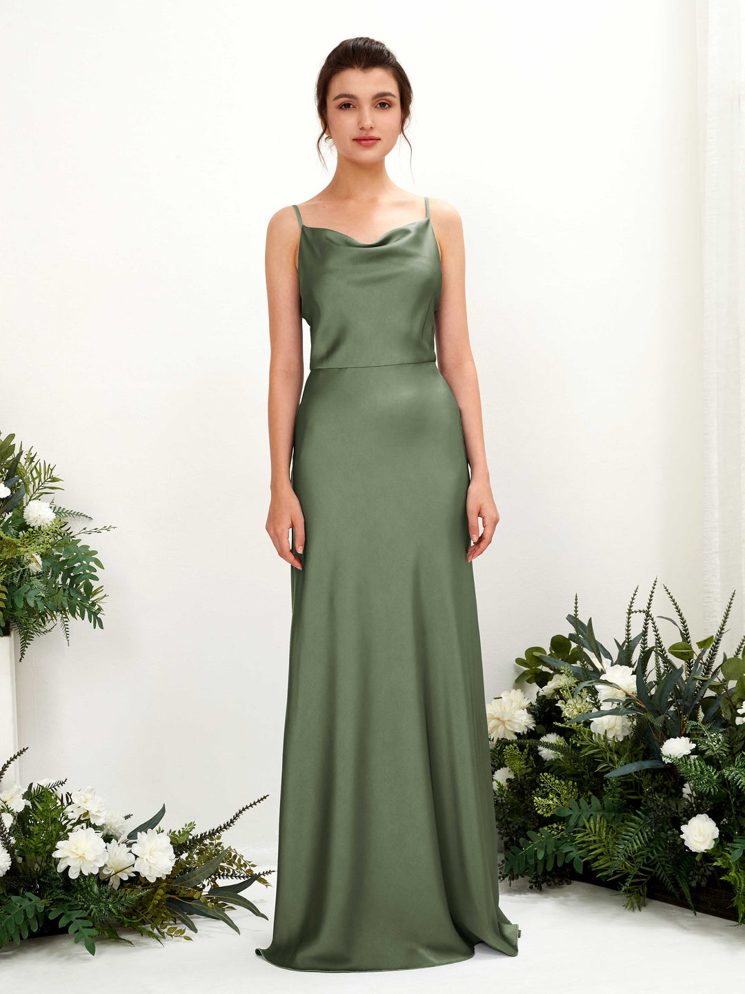Carlyna Robe trapèze col bénitier longueur ras du sol demoiselle d&
