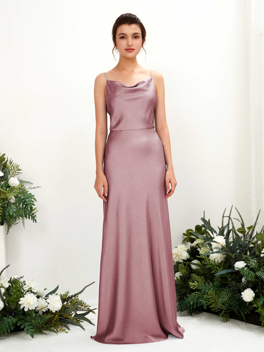 Carlyna Robe trapèze col bénitier longueur ras du sol demoiselle d&