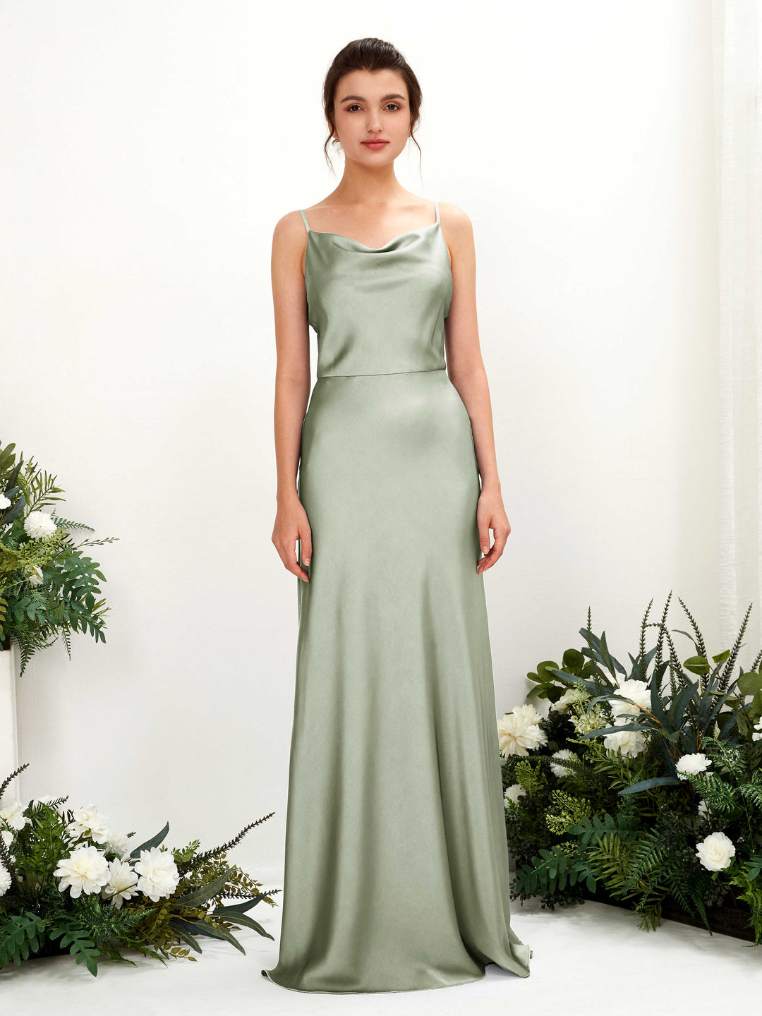 Carlyna Robe trapèze col bénitier longueur ras du sol demoiselle d&
