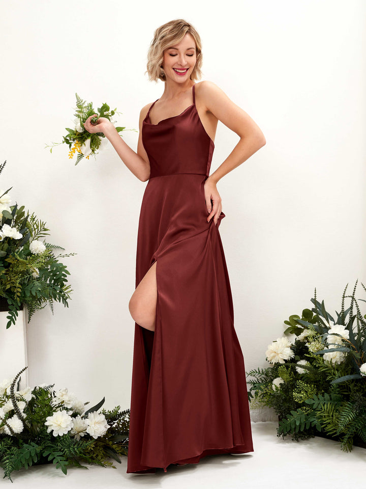 Carlyna Robe Trapèze Col bénitier Longueur ras du sol Robe de demoiselle d&