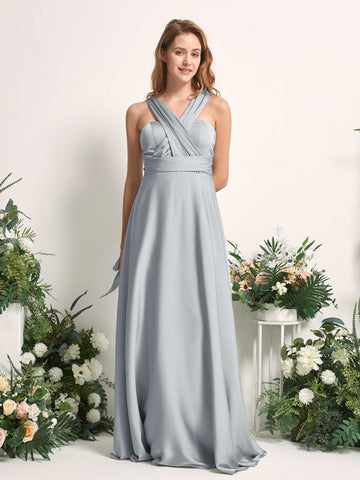 Carlyna Robe trapèze col cœur longueur ras du sol demoiselle d'honneur Bleu Bébé #couleur_bleu-b-b