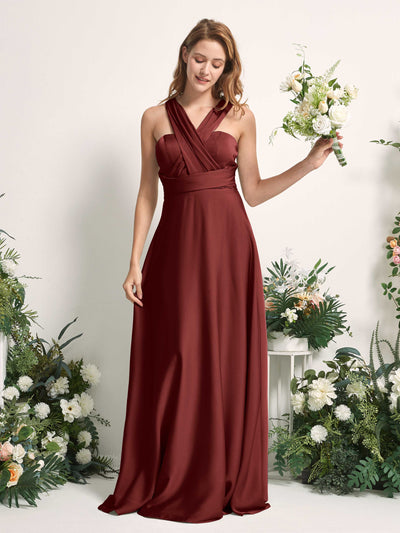 Carlyna Robe trapèze col cœur longueur ras du sol demoiselle d'honneur Bordeaux #couleur_bordeaux