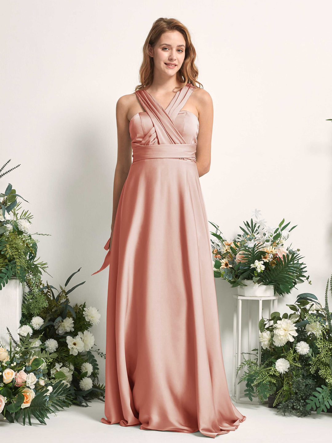 Carlyna Robe trapèze col cœur longueur ras du sol demoiselle d&