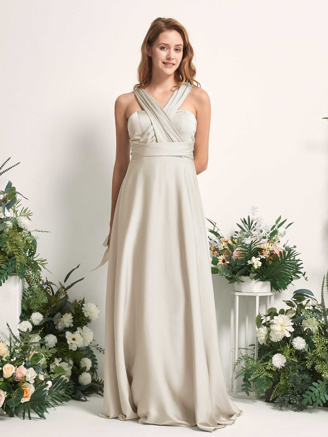 Carlyna Robe trapèze col cœur longueur ras du sol demoiselle d&