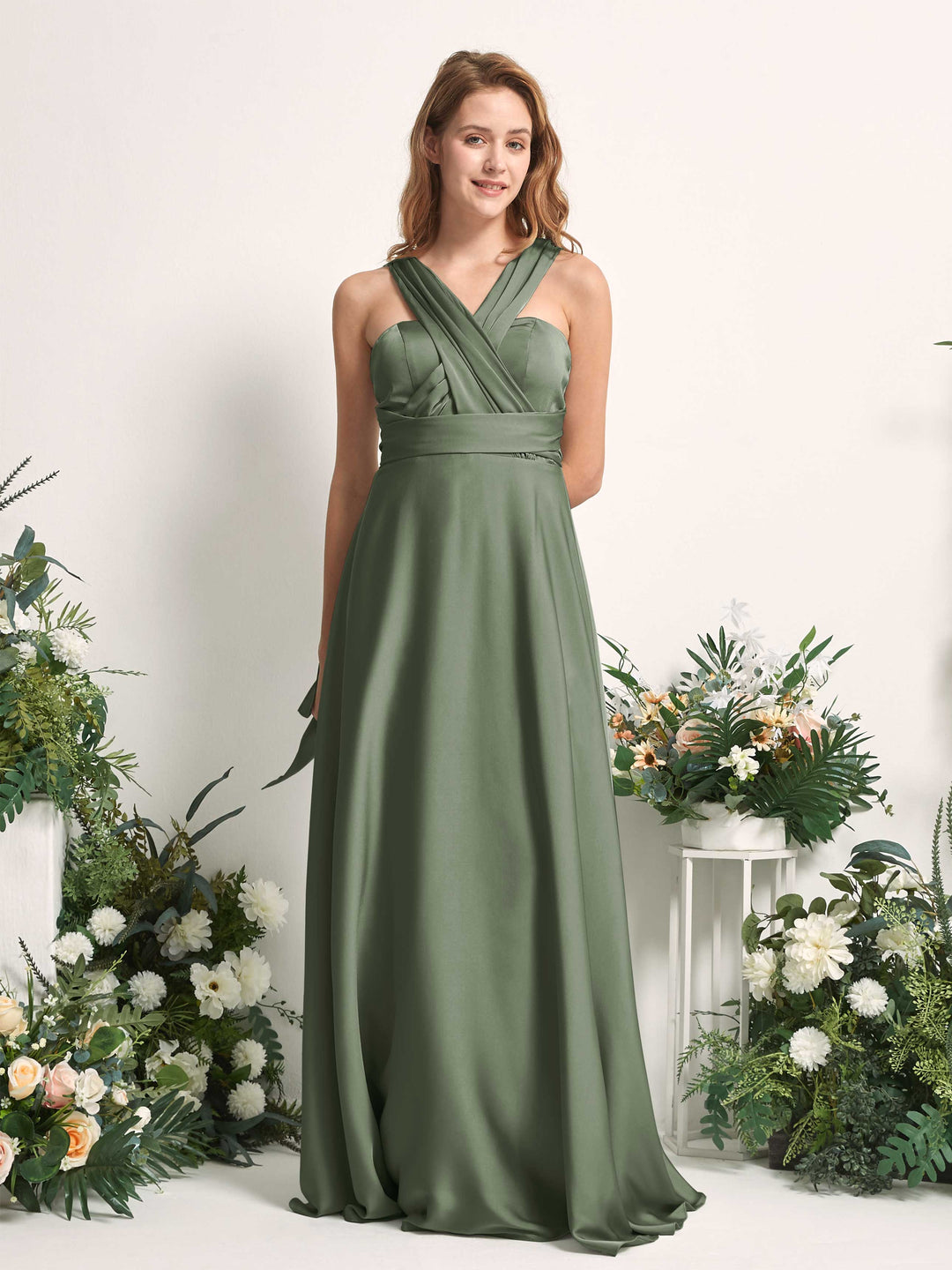 Carlyna Robe trapèze col cœur longueur ras du sol demoiselle d&