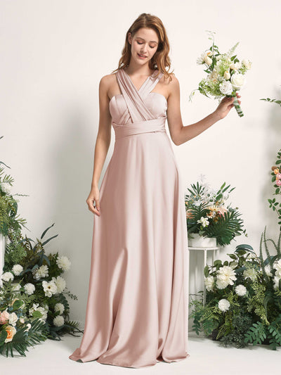 Carlyna Robe trapèze col cœur longueur ras du sol demoiselle d'honneur Rose Perle #couleur_rose-perle