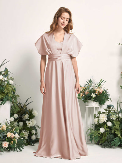 Carlyna Robe trapèze col cœur longueur ras du sol demoiselle d'honneur Rose Perle #couleur_rose-perle