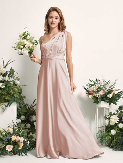 Carlyna Robe trapèze col cœur longueur ras du sol demoiselle d'honneur Rose Perle #couleur_rose-perle