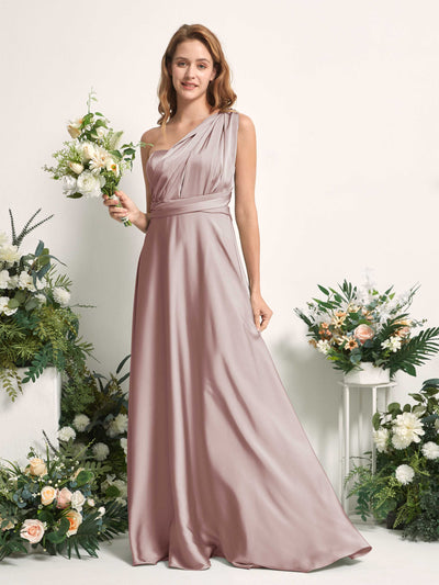 Carlyna Robe trapèze col cœur longueur ras du sol demoiselle d'honneur Rose Poussiéreux #couleur_rose-poussi-reux