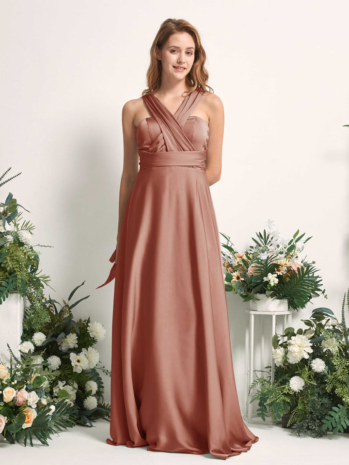 Carlyna Robe trapèze col cœur longueur ras du sol demoiselle d&