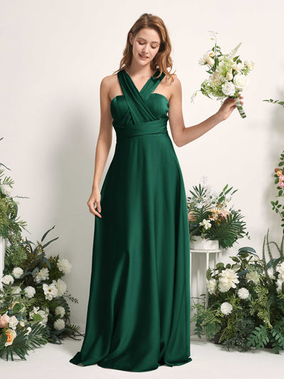 Carlyna Robe trapèze col cœur longueur ras du sol demoiselle d'honneur Vert Chasseur #couleur_vert-chasseur