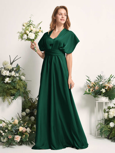 Carlyna Robe trapèze col cœur longueur ras du sol demoiselle d'honneur Vert Chasseur #couleur_vert-chasseur
