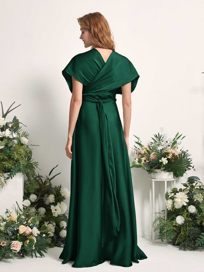 Carlyna Robe trapèze col cœur longueur ras du sol demoiselle d'honneur Vert Chasseur #couleur_vert-chasseur