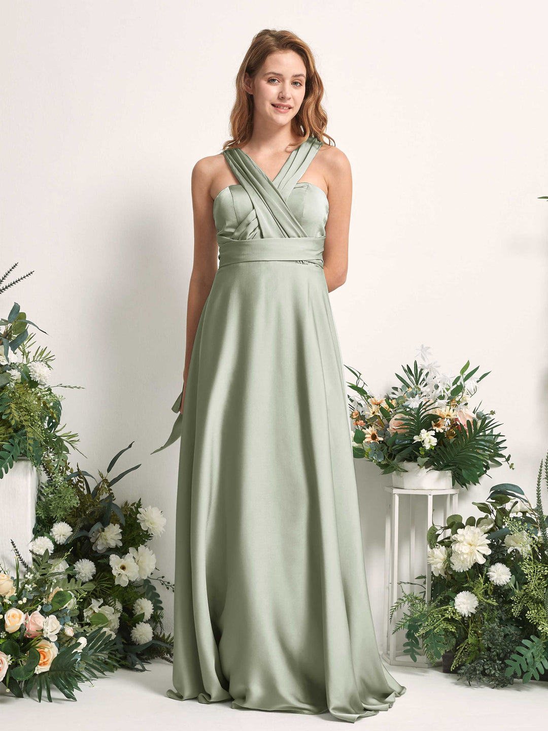 Carlyna Robe trapèze col cœur longueur ras du sol demoiselle d&