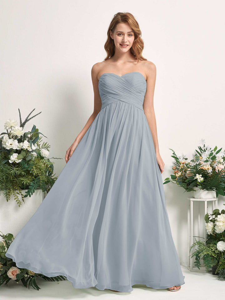 Carlyna Robe Trapèze Col cœur Longueur ras du sol Mousseline Froncé Demoiselle d&