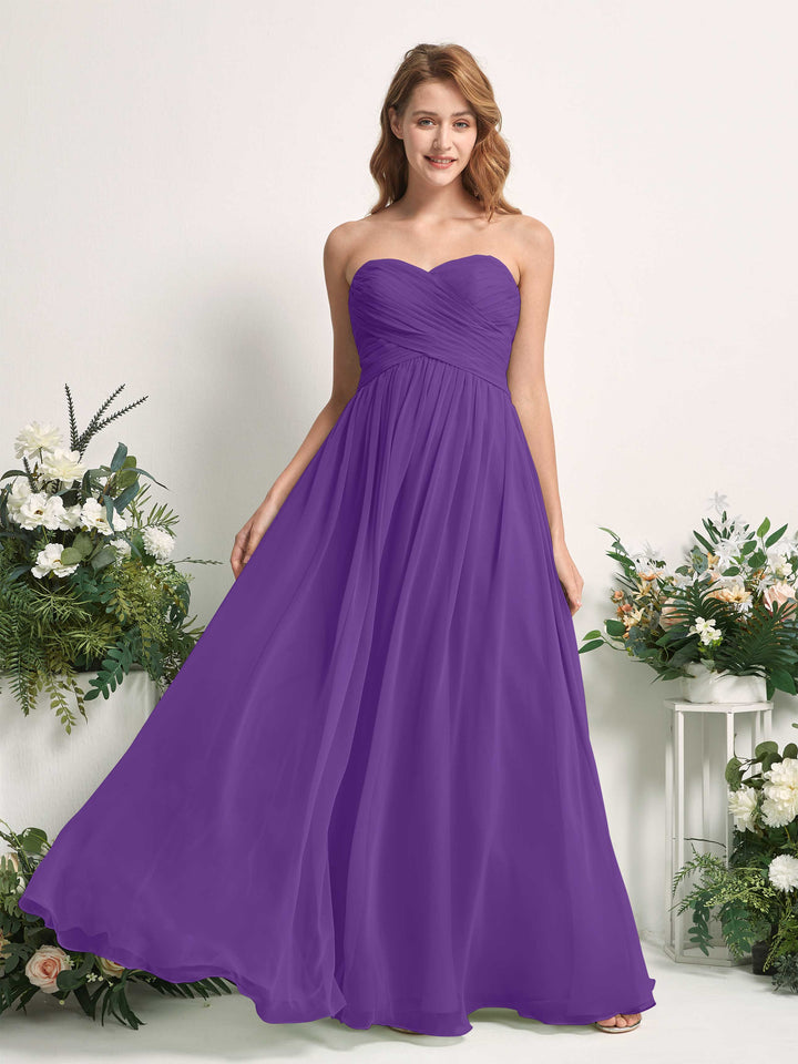 Carlyna Robe Trapèze Col cœur Longueur ras du sol Mousseline Froncé Demoiselle d&