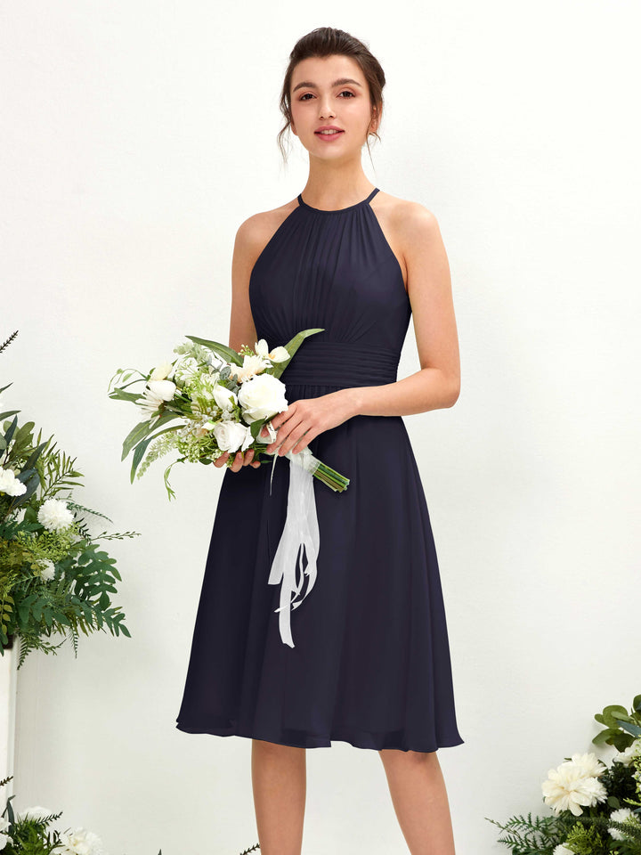 Carlyna Robe trapèze col rond longueur genou mousseline demoiselle d&