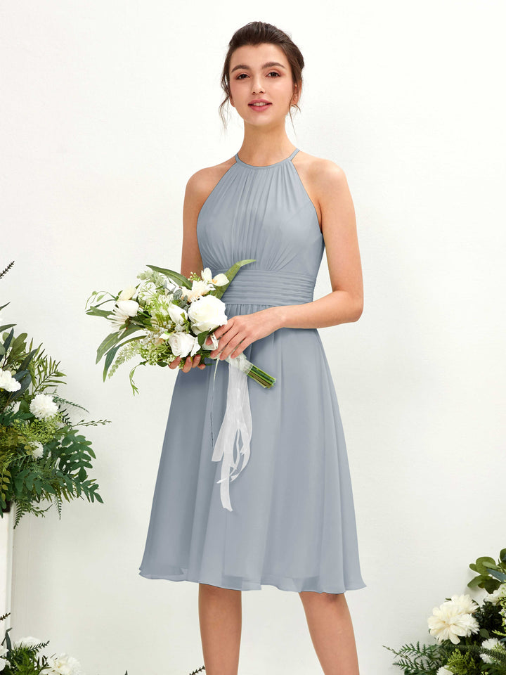Carlyna Robe trapèze col rond longueur genou mousseline demoiselle d&