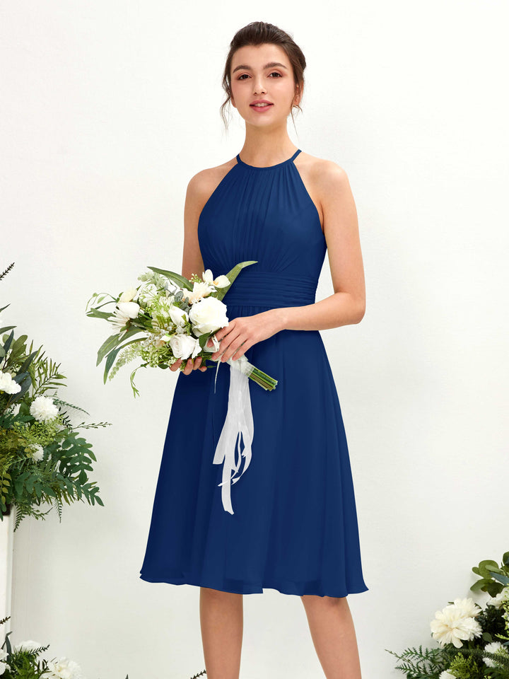Carlyna Robe trapèze col rond longueur genou mousseline demoiselle d&